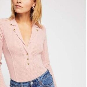 Free People Moto Layering Blush Pink Top Size Small